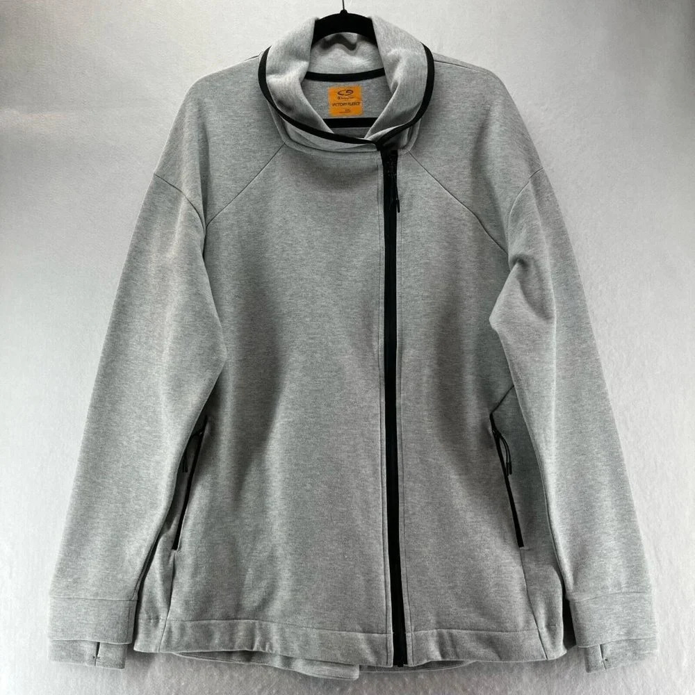 C9 Champion Jacket Womens Sz 2XL Victory Fleece Shawl Full Zip Long Sleeve Gray